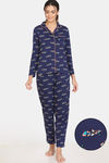 Zivame My Besties Cotton Pyjama Set-Medieval blue — thumbnail 1